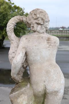 Early 20th Century Italian Large Garden Statue Leda and the Swan  - 3525446