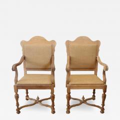 Early 20th Century Italian Louis XIV Style Poplar Wood Pair of Armchairs - 2673335