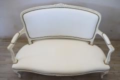 Early 20th Century Italian Louis XV Style White Lacquered Wood Settee - 2614846