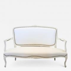 Early 20th Century Italian Louis XV Style White Lacquered Wood Settee - 2625251