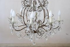 Early 20th Century Italian Louis XVI Style Bronze and Crystals Chandelier - 2510156