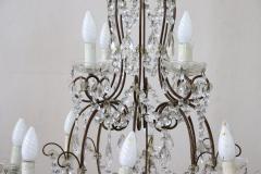 Early 20th Century Italian Louis XVI Style Bronze and Crystals Chandelier - 2510157