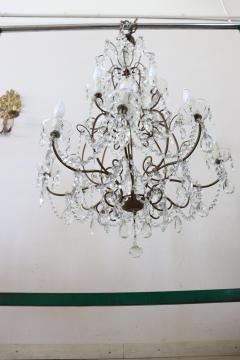 Early 20th Century Italian Louis XVI Style Bronze and Crystals Chandelier - 2510161