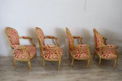 Early 20th Century Italian Louis XVI Style Gilded Living Room Set or Salon Suite - 2501685