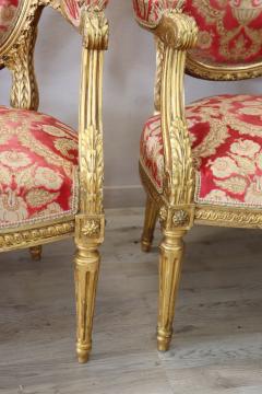 Early 20th Century Italian Louis XVI Style Gilded Living Room Set or Salon Suite - 2501687