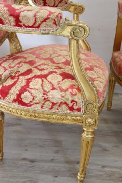 Early 20th Century Italian Louis XVI Style Gilded Living Room Set or Salon Suite - 2501688