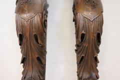 Early 20th Century Italian Pair of Caryatid Pilasters in Carved Walnut - 3480509