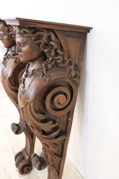 Early 20th Century Italian Pair of Caryatid Pilasters in Carved Walnut - 3480516