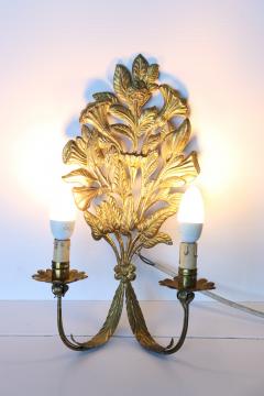 Early 20th Century Italian Pair of Wall Lights or Sconces in Gilded Metal - 2510266