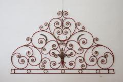 Early 20th Century Italian Red Iron Double Bed Headboard - 4075129