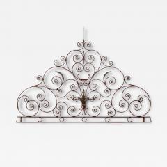 Early 20th Century Italian Red Iron Double Bed Headboard - 4076479