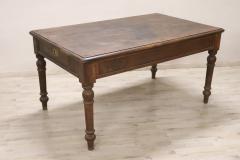 Early 20th Century Italian Rustic Kitchen Table or Dining Table in Oak Wood - 3915611