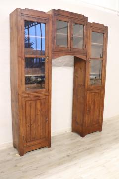 Early 20th Century Italian Solid Fir Wood Arched Bookcase - 2889181