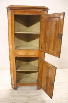 Early 20th Century Italian Solid Walnut Corner Cupboard or Corner Cabinet - 2807675
