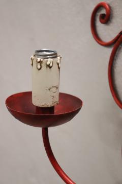 Early 20th Century Italian Wall Light or Sconce in Red Lacquered Iron - 2978991