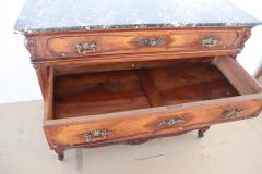 Early 20th Century Italian Walnut Antique Chest of Drawers with Marble Top - 3039558