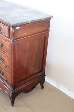 Early 20th Century Italian Walnut Antique Chest of Drawers with Marble Top - 3039559