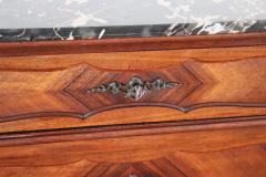Early 20th Century Italian Walnut Antique Chest of Drawers with Marble Top - 3039561