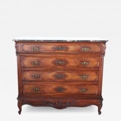 Early 20th Century Italian Walnut Antique Chest of Drawers with Marble Top - 3044580