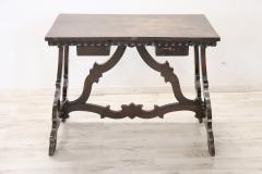 Early 20th Century Italian Walnut Small Fratino Table or Desk with Lyre Legs - 2728525