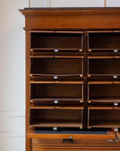 Early 20th Century Italian Wooden Filing Cabinet with Tambour Door - 4437813