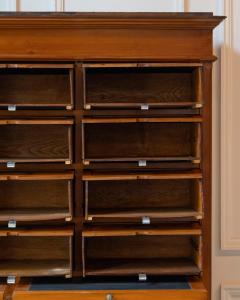 Early 20th Century Italian Wooden Filing Cabinet with Tambour Door - 4437831