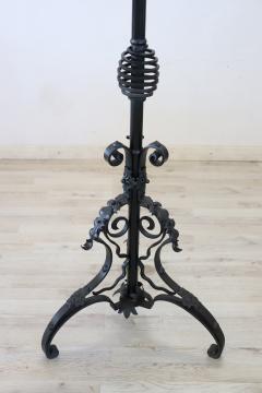 Early 20th Century Italian Wrought Iron Floor Lamp Height Adjustable - 2763029