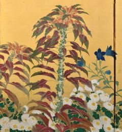 Early 20th Century Japanese Screen Flowers of the Four Seasons - 4249467