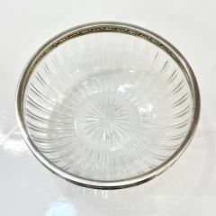 Early 20th Century Neoclassical Cut Crystal Bowl Hand Worked Silver Plated Rim - 4253016