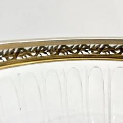 Early 20th Century Neoclassical Cut Crystal Bowl Hand Worked Silver Plated Rim - 4253022