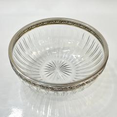 Early 20th Century Neoclassical Cut Crystal Bowl Hand Worked Silver Plated Rim - 4253023