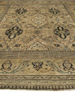 Early 20th Century Neutral Brown Persian Meshad Handwoven Wool Rug - 2447630