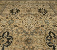 Early 20th Century Neutral Brown Persian Meshad Handwoven Wool Rug - 2447631