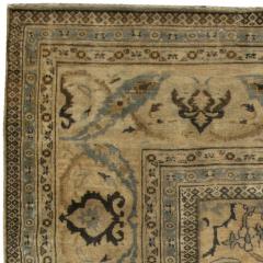 Early 20th Century Neutral Brown Persian Meshad Handwoven Wool Rug - 2447632