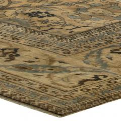 Early 20th Century Neutral Brown Persian Meshad Handwoven Wool Rug - 2447633