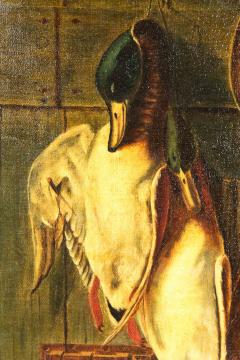 Early 20th Century Oil Canvas Trompe Loeil Painting Wood Frame - 1038407