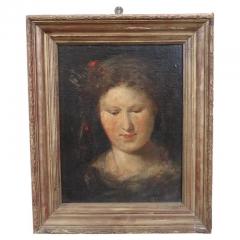 Early 20th Century Oil Painting on Board Portrait of Girl - 2481322
