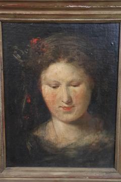 Early 20th Century Oil Painting on Board Portrait of Girl - 2481327