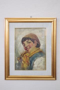 Early 20th Century Oil Painting on Board by Luca Postiglione Italian Artist - 2409850