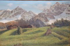 Early 20th Century Oil on Canvas Italian Painting Mountain Landscape - 2635416