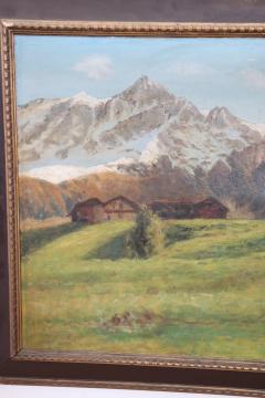 Early 20th Century Oil on Canvas Italian Painting Mountain Landscape - 2635418