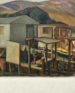 Early 20th Century Oil on Canvas Painting of Marin Houses by W F Rauschnabel - 3392473