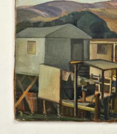 Early 20th Century Oil on Canvas Painting of Marin Houses by W F Rauschnabel - 3392474