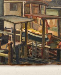Early 20th Century Oil on Canvas Painting of Marin Houses by W F Rauschnabel - 3392475
