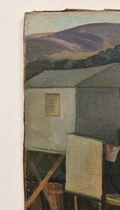 Early 20th Century Oil on Canvas Painting of Marin Houses by W F Rauschnabel - 3392477