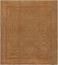 Early 20th Century Oushak Abstract Brown Handmade Wool Rug - 2450335