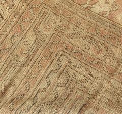 Early 20th Century Oushak Abstract Brown Handmade Wool Rug - 2450336