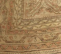 Early 20th Century Oushak Abstract Brown Handmade Wool Rug - 2450338