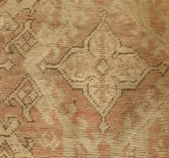 Early 20th Century Oushak Abstract Brown Handmade Wool Rug - 2450340