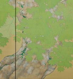 Early 20th Century Pair of Japanese Screens Deer under Maple Trees - 4617342